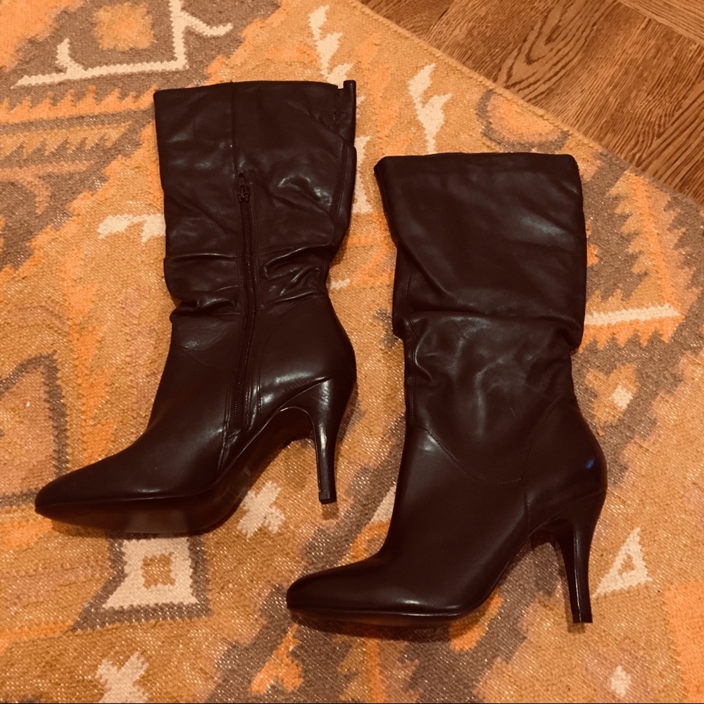 Steve Madden Tribune Black Leather Boots